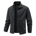 thumbnail image 2 of Lightweight Fall Jackets for Men 2025 Long Sleeve Stretchy Loose Stand Collar Zip Up Jacket with Pockets Outerwear, 2 of 4