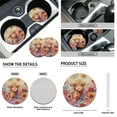 thumbnail image 6 of Uorisanigo 10 Pieces Highland Cow Floral Car Seat Covers Sets with Comfortable Auto Steering Wheel Accessories Seat Belt Pads Car Water Cup Coaster and Keychains Suitable for Most Cars SUVs, 6 of 7