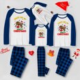 thumbnail image 2 of Matching Lazy Sloth Christmas Pajamas – Blue Plaid Family Sleepwear with Dog Outfit, Cotton Blend, Size NB - Men 6XL, 2 of 7