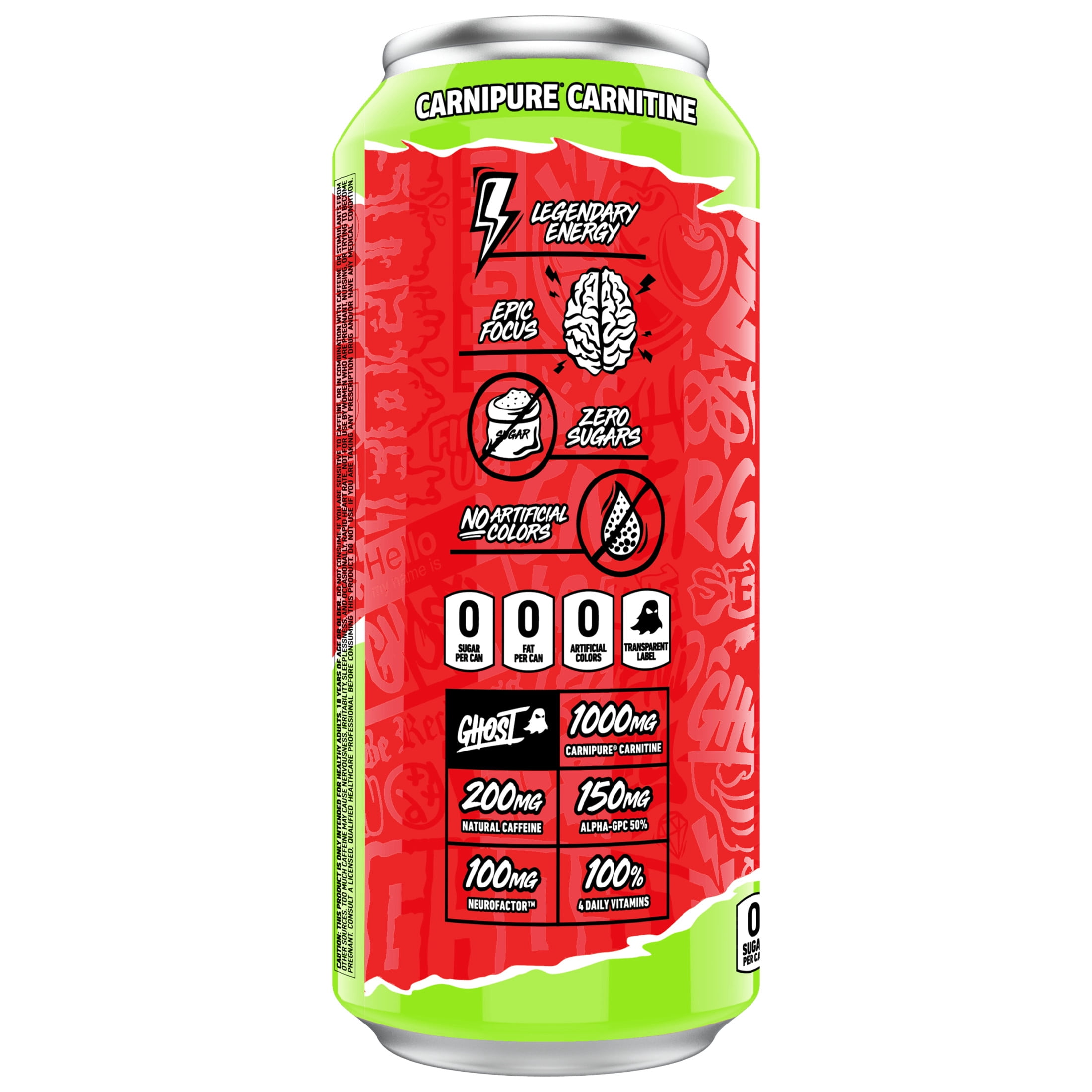 GHOST® ENERGY Zero Sugars Energy Drink, Cherry Limeade, 200mg Natural Caffeine, 16 fl oz Can