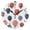 Black, variant on July 4th Usa Flag Pattern Balloons Round Wall Clock Silent Analog Battery Operated Black Pointer Home Decor 9.84" Diameter