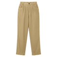 thumbnail image 6 of Bzdzmqm Women's Corduroy Pants Casual High Waisted Trousers with Pockets Elastic Waist Baggy Wide Leg Loose Trousers, Khaki L, 6 of 6