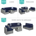 thumbnail image 4 of Best Choice Products 7-Piece Outdoor Modular Patio Conversation Furniture, Wicker Sectional Set - Gray/Navy, 4 of 8