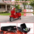 thumbnail image 6 of Vespa Officially Licensed 12V Kids Ride On Motorcycle, Dual 100W Motors Electric Scooter with Training Wheels, PU Seat, Storage Trunk, Music & LED Lights, Ages 3-6, Red, 6 of 10