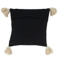 thumbnail image 2 of Fennco Styles Handmade Tufted Diamond Tassel Cotton Decorative Throw Pillow Cover 18" W x 18" L - Black Textured Cushion Case for Home, Couch, Bedroom, Living Room and Office Décor, 2 of 2