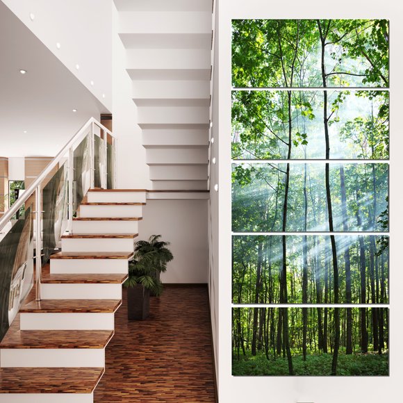 Green Sunny Forest - Landscape Photography Canvas Art Print