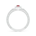 thumbnail image 2 of ANGARA Natural Aeon Square Ruby & Diamond Engagement Ring with Milgrain in 14K White Gold for Women (Size-3mm) | July Birthstone, Anniversary, Jewelry Gift for Women | Natural Ruby Ring, 2 of 9