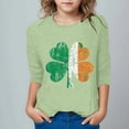 thumbnail image 2 of Lovzfmll Boys & Girls St. Patrick's Day Print Top, Casual Three-Quarter Sleeve Tee, Shamrock Graphic Crew Neck Shirt for Kids 7-8 Years, 2 of 4