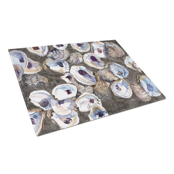 Caroline's Treasures Oysters Glass Cutting Board Large