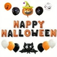 thumbnail image 1 of Set, Happy Halloween Letter Set Pumpkin Bat Balloon Aluminum Film Balloon Party Holiday Arrangement Cartoon Wall, Halloween Decor, Halloween Supplies, Photo Prop, Party Anniversary Party Scene Decor A, 1 of 4