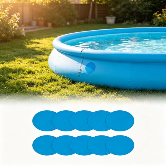 10 Pieces Swimming Pool Repair Patch Kit Self Adhesive Round Waterproof Vinyl Liner Patches for Inflatable Pools and Spas 3 Inch