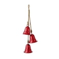 thumbnail image 2 of FeiBiQiuBi 3 Bell Cluster Red Metal Christmas Ornaments, 19.7" Vintage Hollow Cutout Hanging Iron Bells with Jute Rope, Rustic Holiday Tree Decorations for Xmas Wreath, Garland, Home Decor, 2 of 8