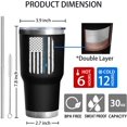thumbnail image 6 of Fishing Gifts for Men 30 oz Fishing Tumbler Cups with Fish American Flag Design Father''s Day Christmas Fishing Gifts for Dad Grandpa Stainless Steel Insulated Water Bottle With Lid, 6 of 6