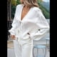 thumbnail image 5 of Blusa de Larga Abullonada Estilo Babydoll con Lazo Delantero para Mujer, Estilo Informal Y2K XL, 5 of 9