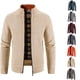 thumbnail image 5 of Suéter tipo cárdigan con cremallera y cuello alto de polar para otoño e invierno para hombre, 5 of 5