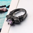 thumbnail image 3 of Xinyolin Punk Smooth Surface Skull Ring - Copper Purple Cubic Zirconia Accessory, 3 of 7