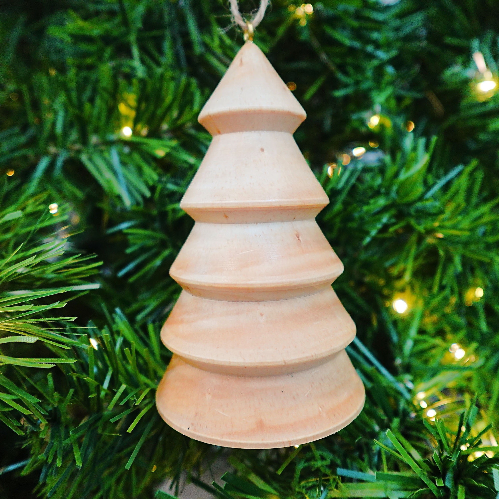 Holiday Time 3PK Natural Wood Tree Ornament