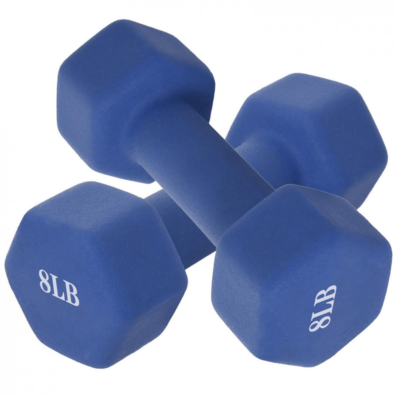 Hex Neoprene 3LB Set of Two Dumbbells Hand Weights Pink 6lbs Total 