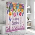 thumbnail image 6 of Easter Eggs Shower Curtain, Waterproof Shower Curtains for Bathroom, Purple Tulip Flower Spring Bunny Butterfly Floral Washable Fabric Bathtub Curtain Set Bath Decor with 12 Hooks 48"x72", 6 of 8