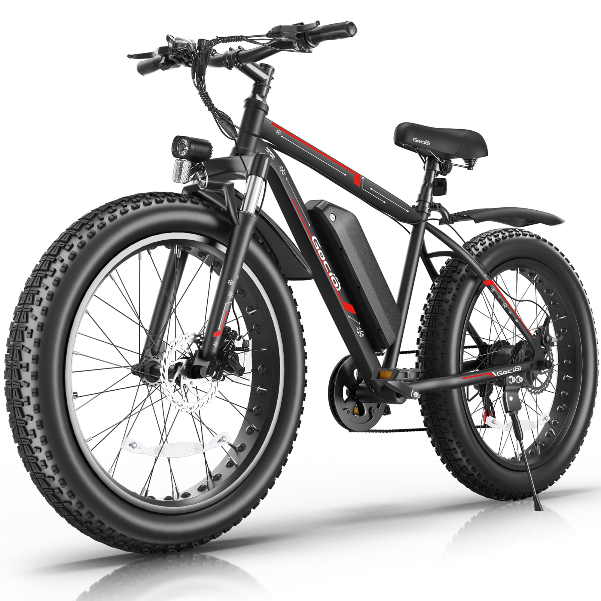 Gocio 26 4.0 Fat Tire Electric Bike for Adults 500W Adults E Bike 48V 13Ah Battery 22 Mph Electric Mountain Bicycle Beach Bike Snow Bike Ebike for Men Professional 7 Speed UL2849