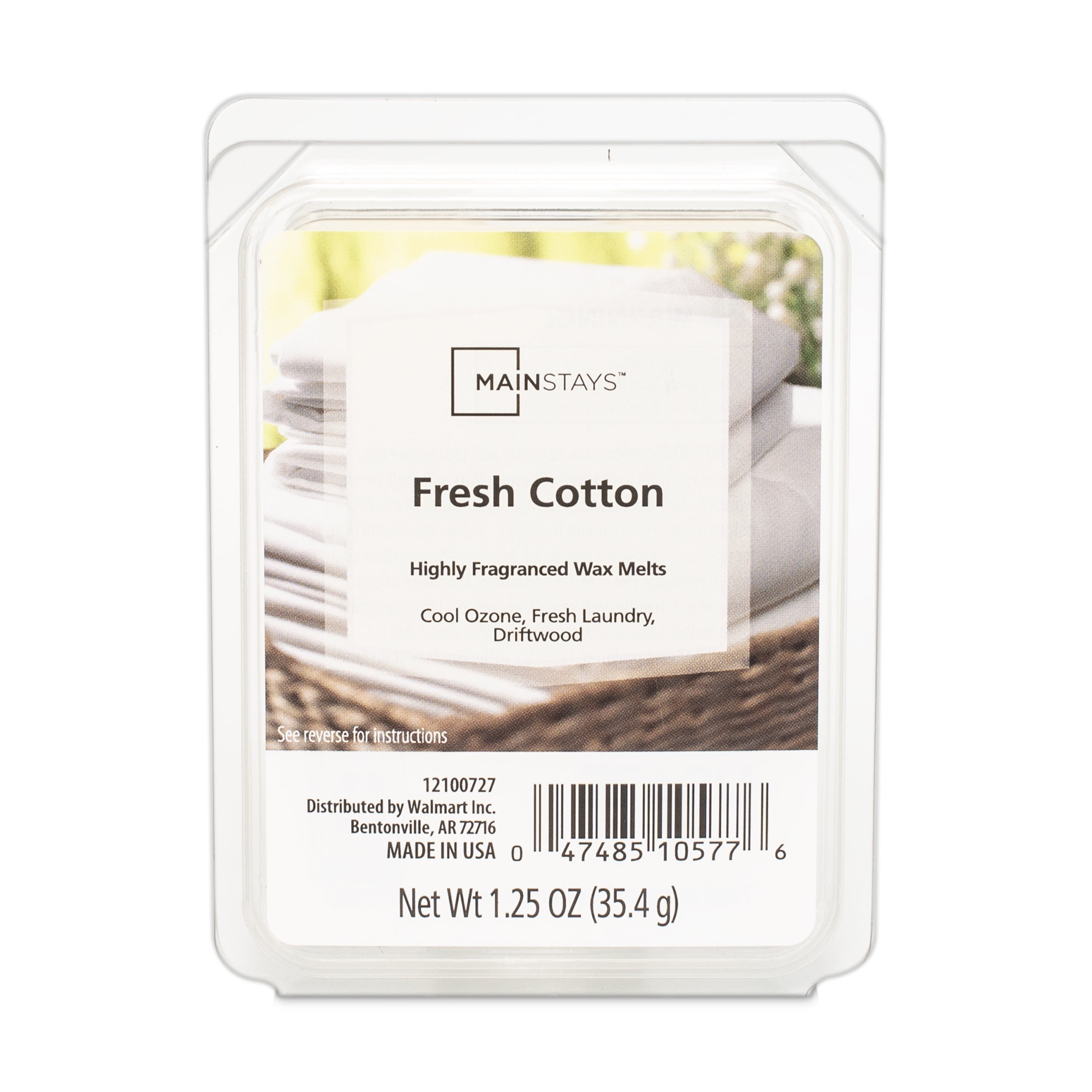 (3 pack) Mainstays Fresh Cotton Scent 6 Cube Wax Melt, 1.25 oz
