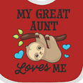 thumbnail image 4 of Inktastic My Great Aunt Loves Me with Sloth and Hearts Boys or Girls Baby Bib, 4 of 4