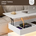 thumbnail image 5 of ARICOEASY Lift Top Coffee Table with LED Lights and Hidden Storage Open Shelf for Living Room Bedroom, White, 5 of 5