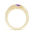 thumbnail image 2 of ANGARA Natural Bar-Set Solitaire Round Amethyst Bypass Ring in 14K Yellow Gold for Women (Size-6mm) | February Birthstone, Birthday, Anniversary, Jewelry Gift for Women | Natural Amethyst Ring, 2 of 9