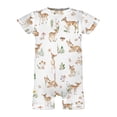thumbnail image 4 of Baby Deer Mushroom Forest Newborn Infant Baby Romper Shirts Boy Girl Woodland Animals Flowers Leaves Summer Outfit Baby Clothes Short Sleeve Onesie ﻿, 4 of 6