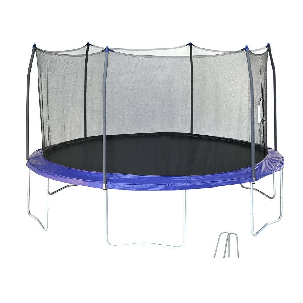 Skywalker Trampolines 14' Trampoline, with Wind Stakes, Blue Walmart