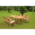 thumbnail image 4 of Grade-A Teak Dining Set: 6 Seater 7 Pc: 94" Mas Oval Trestle Leg Table And 6 Wave Stacking Arm Chairs Outdoor Patio WholesaleTeak #WMDSWVu, 4 of 4