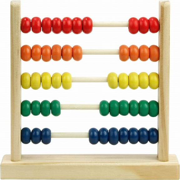 BJBSJSZ Miniature Counting Frame, Preschool Math Learning Toy, Wooden Frame Abacus with Multi-Color Beads, Gift for 2 3 4 5 6 Years Old Toddlers Boys Girls