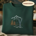 thumbnail image 2 of Hit The Slopes Embroidered Winter Sweatshirt, Vintage Ski Mountain Crewneck, Cozy Alpine Skiing Sweater, Outdoor Snow Lover Gift for Her, 2 of 5