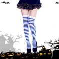 thumbnail image 1 of Chaussettes à Moins de 5$ Costumes d'Halloween Bleus Chaussettes Rayées pour Femmes Filles, 1 of 5