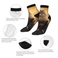 thumbnail image 5 of Rateoe Lakeside Flower Field Cat Pattern Quarter Crew Socks,Toe Seamed Ankle Socks,Cotton Cushioned Breathable Athletic Crew Sports Socks, 5 of 7