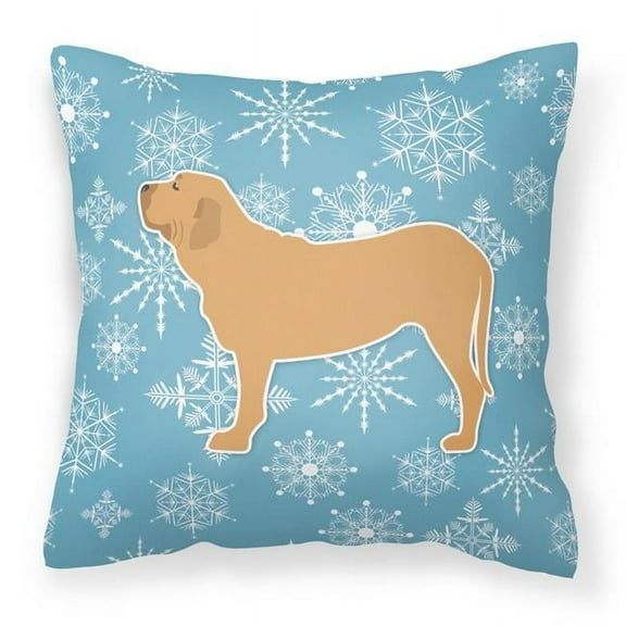 Carolines Treasures BB3579PW1818 Winter Snowflake Fila Brasileiro Fabric Decorative Pillow