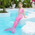 thumbnail image 3 of 5PCS Mermaid Tails for Swimming for Girls Kids Mermaid Swimsuit Costume Princess Bikini Set Bathing Suits High quality, 3 of 5