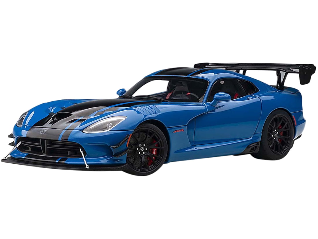 17 Dodge Viper Acr Competition Blue With Black Stripes 1 18 Model Car By Autoart Walmart Com Walmart Com