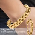 thumbnail image 4 of Pulsera de cadena de eslabones para hombre de acero inoxidable ancho largo, 4 of 5