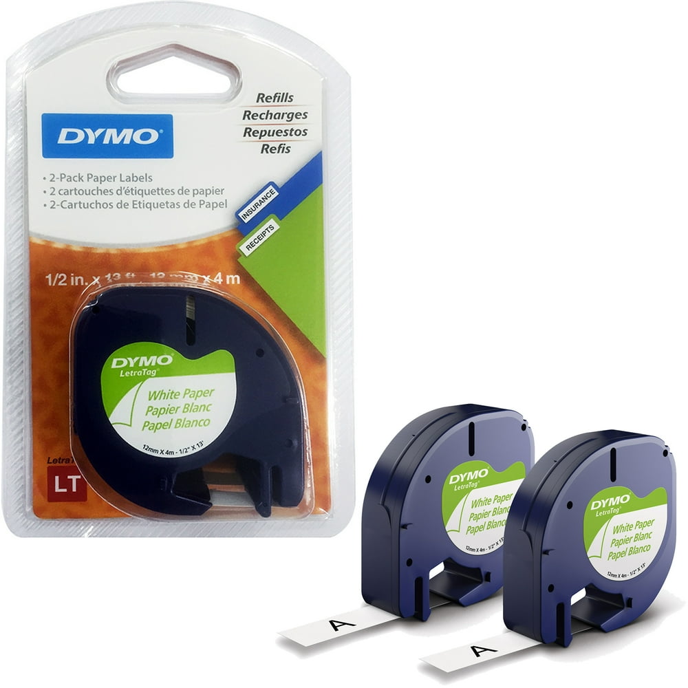 Dymo 10697 SelfAdhesive White Paper Labeling Tape (Black Letter Print