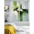 thumbnail image 3 of Abstract Watercolor Sheer Curtains 72 Inches Long 2 Panels Abstract Green Black Geometric Light Filtering Semi Sheer Window Curtains Drapes for Bedroom Living Room 52"x72", 3 of 7