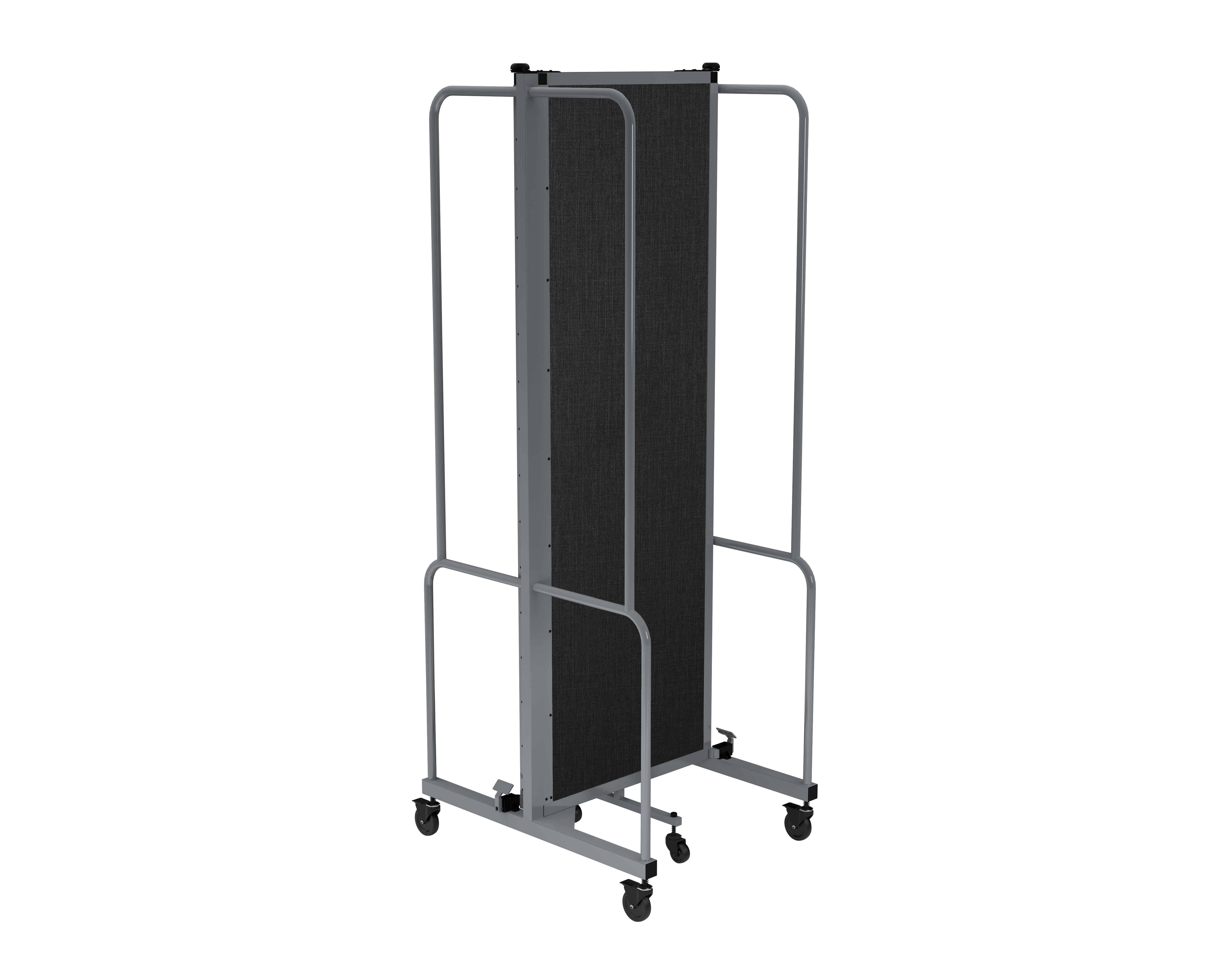 Hampden Furnishings Otis Collection Portable Room Divider, 3 Black Panels, Grey Frame
