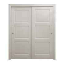 Sliding Closet Bypass Doors 36 x 80 inches | Ego 5010 Painted White Oak | Rails Hardware Set | Wood Solid Bedroom Wardrobe Doors