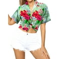 thumbnail image 2 of HAPPY BAY Button Down Shirt for Women Casual Summer Beach Party Blouse Shirt Floral Blouses Short Sleeve Vacation Shirts Hawaiian Dresses for Women S Blossom, Multicoloured, 2 of 5