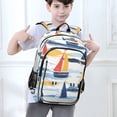 thumbnail image 6 of FORMRS Unisex School Backpack 17" Student Travel Bag with Laptop Compartment, Orange Hand Drawn Sailboats, 6 of 7