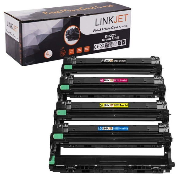 LINKJET Compatible DR221 Drum Replacement for Brother DR221CL DR-221CL Drum Unit for Use in Brother HL-3170CDW MFC-9330CDW HL-3140CW MFC-9130CW MFC-9340CDW Printer(Black,Cyan,Magenta,Yellow)