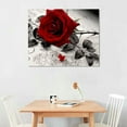 thumbnail image 2 of Nawypu  Red Rose Canvas Wall Art for Bedroom Decor,Red and Black Wall Decor Floral Artwork Flower Painting Picture for Bathroom Wall Decoration Ready to Hang, 2 of 4