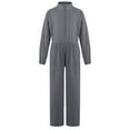 thumbnail image 2 of Kaerm Girls Zipper Front Coverall Stand Collar Flight Suit Mechanic Jumpsuit Halloween Costume 5-16 Years Gray 14, 2 of 6