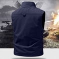 thumbnail image 5 of YUGYXL Travel Vest for Men with Zipper Pockets Mens Fishing Vests Loose Casual Full Zip Up Sleeveless Jacket Outdoor Workwear Blue L, 5 of 6