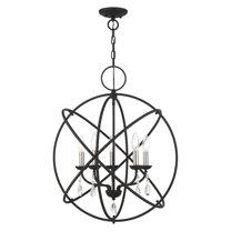 Traditional Glam Chic Five Light Chandelier-Black Finish Bailey Street Home 218-Bel-4362796